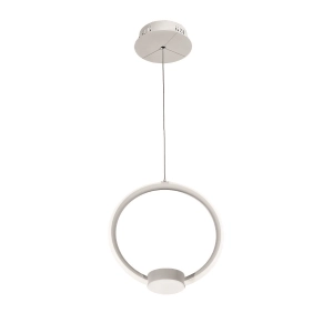 OMEGA LED pendant lamp in small white painted metal D32 cm