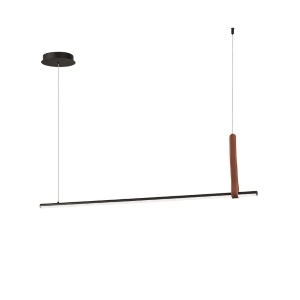 Lampe à suspension LED REGOLI en métal avec élément en éco-cuir Piccolo 110 cm