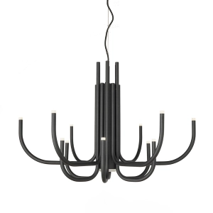 Lámpara de suspensión NOUVEAU de 12 luces en metal pintado NEGRO D78 cm