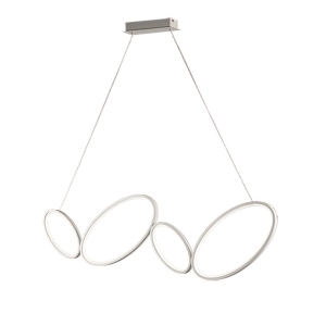 Lampe à suspension LED RICE en métal et diffuseur en acrylique blanc 107 cm