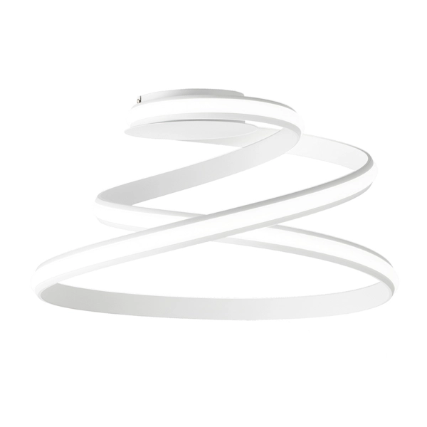 Plafón con LED moderno VUELTA en metal pintado blanco D55 cm