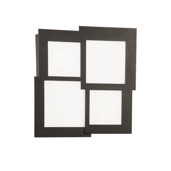 Plafón led de metal negro y difusor acrílico PASSPARTOU 44x44 cm