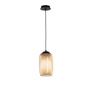 Lampe à suspension D15 cm - verre soufflé Ambre BONNIE MOD3