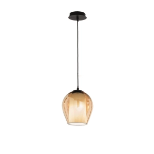 Lampe à suspension D20 cm - verre soufflé Ambre BONNIE MOD1