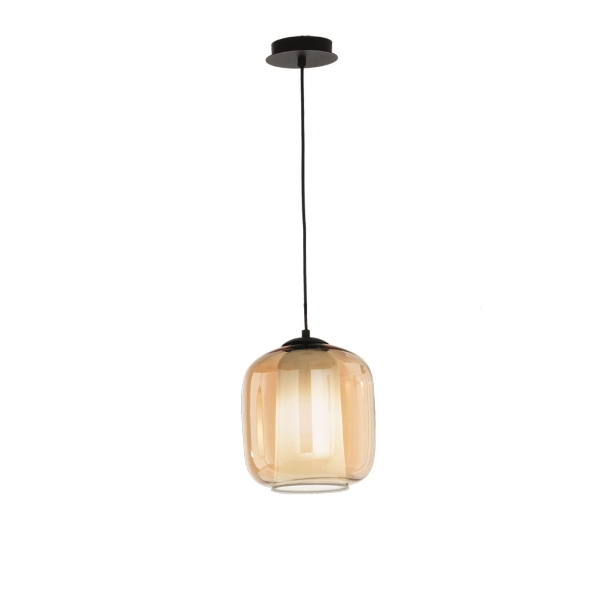 Lámpara de suspensión D22 cm - vidrio soplado Ámbar BONNIE MOD2