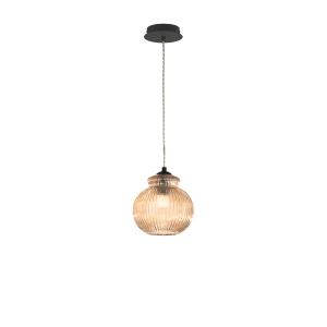Suspension lamp D18 cm in Amber blown glass - MADAGASCAR Mod1