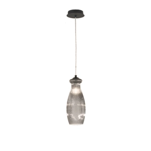 Suspension lamp D12 cm in smoked blown glass - MADAGASCAR Mod3