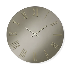 Runde Wanduhr D60 cm aus Bronzekristall und goldenen Zahlen – SEAN