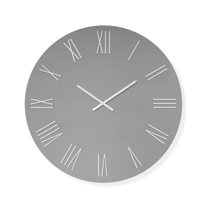 Runde Uhr D60 cm aus geräuchertem Satinkristall und silbernen Zahlen – WAYNE