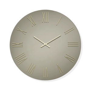 Runde Uhr D60 cm aus satiniertem Bronzekristall und goldenen Zahlen – WAYNE