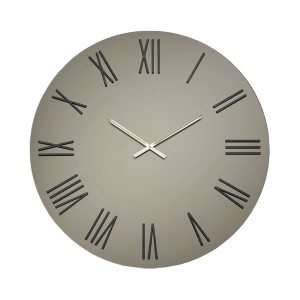 Runde Uhr D60 cm aus bronzefarbenem satiniertem Kristall und schwarzen Zahlen – WAYNE