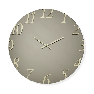 Runde Uhr GARRET, D60 cm, aus satiniertem Bronzekristall und goldenen Ziffern