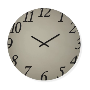 Runde Uhr GARRET, D60 cm, aus satiniertem Bronzekristall und schwarzen Ziffern