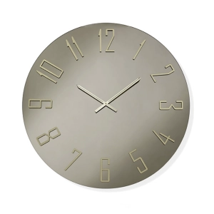 Runde Uhr OZIAS D60 cm aus Bronzekristall und goldenen Ziffern