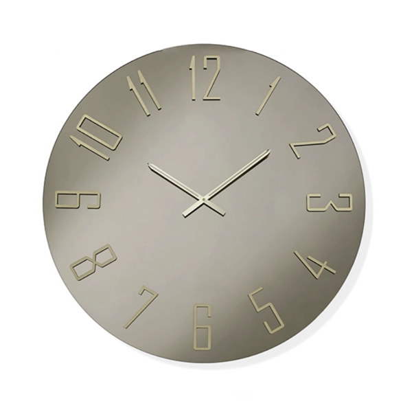 Reloj redondo OZIAS D60 cm en cristal bronce y números dorados