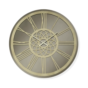 Runde KIERAN-Uhr D60 cm aus Bronzekristall und goldenen Ziffern