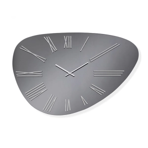 Orologio da parete DREW aus Kristall Fumè e Numeri Argento 58x78 cm