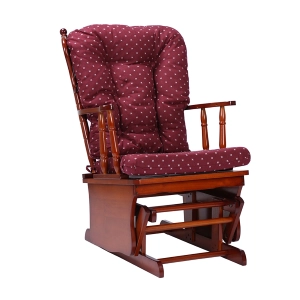 Poltrona a dondolo oscillante con cuscino imbottito AMERICA BORDEAUX