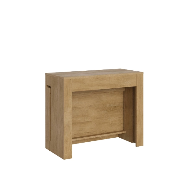 Consola de madera melamina ELIA extensible hasta 302 cm Roble