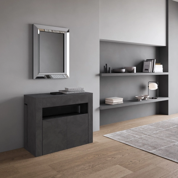 Consola ELIA extensible 90x42/302 cm con banco inferior Antracita