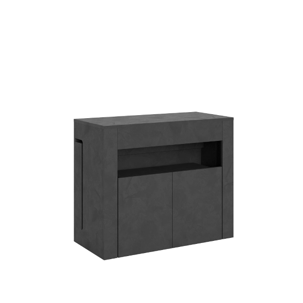 Consola ELIA extensible 90x42/302 cm con banco inferior Antracita