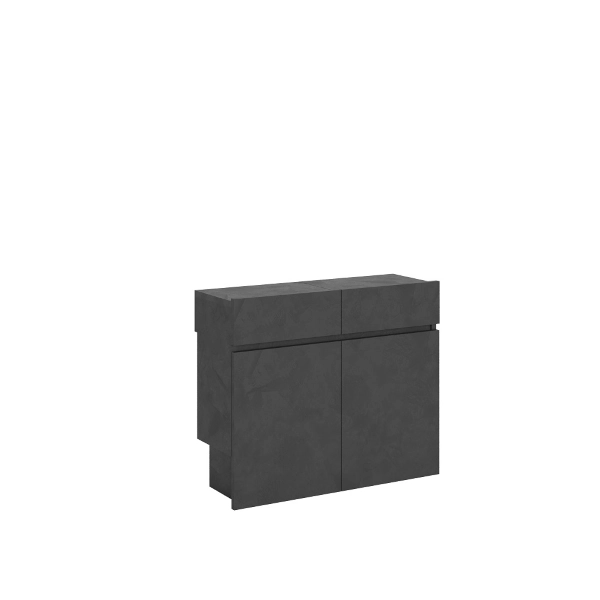 Rallonge extensible jusqu'à 300 cm pour table console ELIA Anthracite