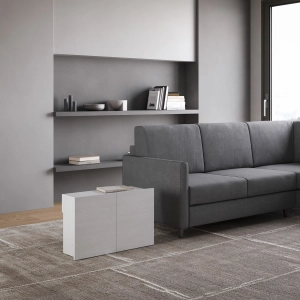 Panca con ruote allungabile fino a 300 cm ELIA Bianco Frassino