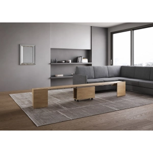 Seduta con ruote allungabile a 300 cm per consolle ELIA Quercia