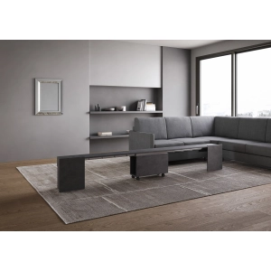 Seduta con ruote allungabile a 300 cm per consolle ELIA Antracite