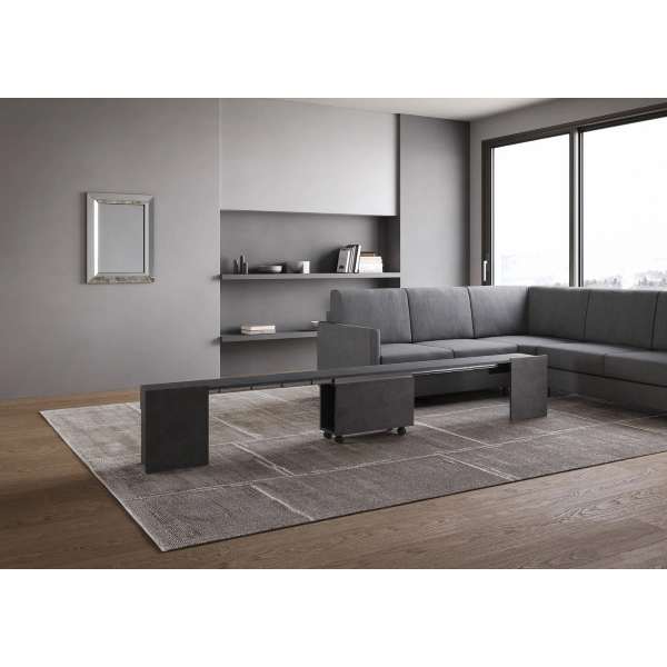 Siège à roulettes extensible jusqu'à 300 cm pour console ELIA anthracite
