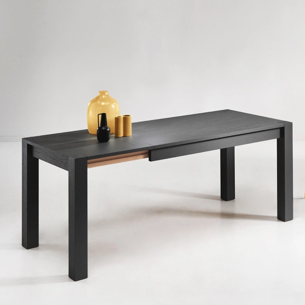 Mesa de comedor BLADE extensible hasta 190 cm en madera Negra