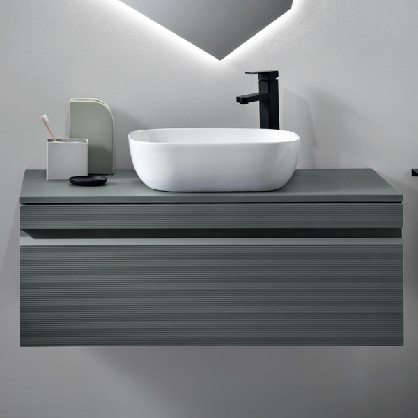 Cajón lavabo suspendido de PVC 100 cm RIO Green Alga