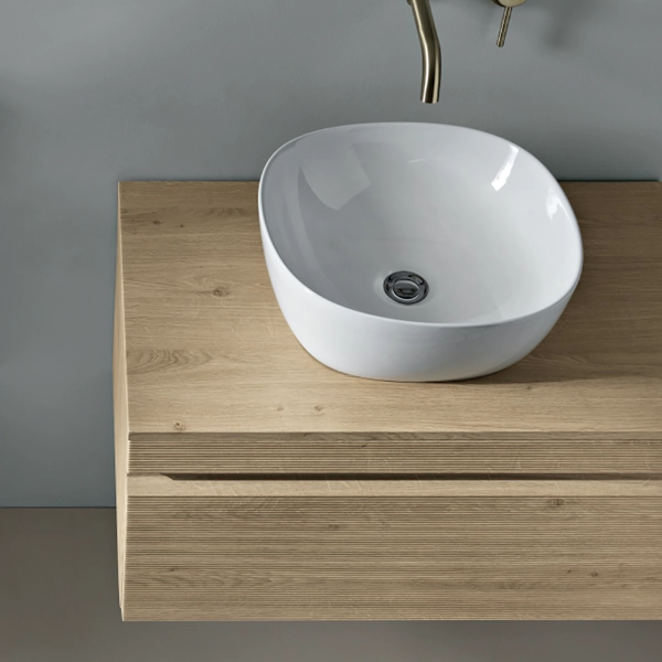 Tiroir pour lavabo de salle de bain suspendu RIO Chêne Clair en PVC 120 cm