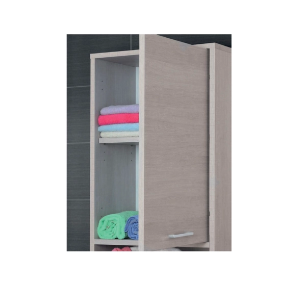 Colonne buanderie salle de bain 180 cm avec 2 portes en bois de chêne clair WORLD