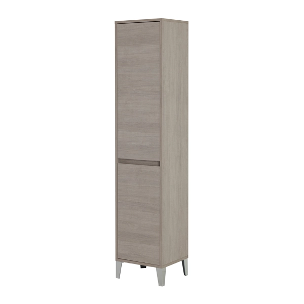 Colonne buanderie salle de bain 180 cm avec 2 portes en bois de chêne clair WORLD