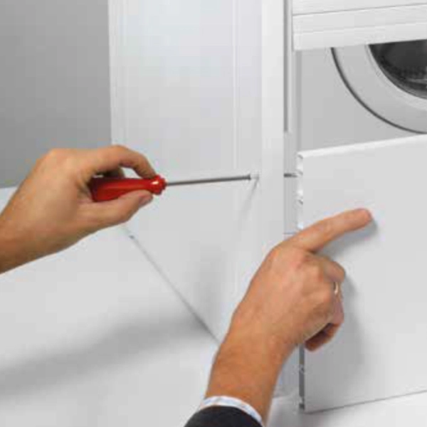Meuble lave-linge avec fermeture à volet vertical 67x60 cm Blanc