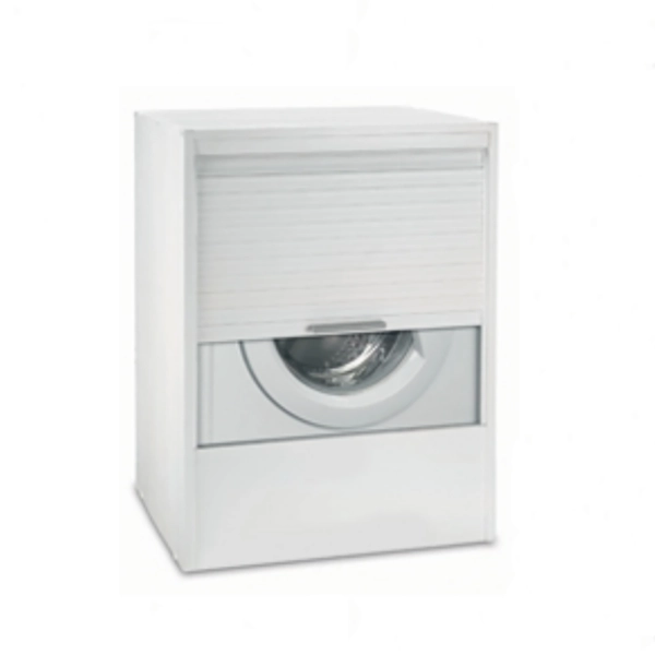 Meuble lave-linge avec fermeture à volet vertical 67x60 cm Blanc