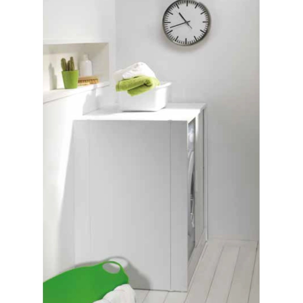 Meuble lave-linge à fermeture à volet horizontal 71x60 cm Blanc