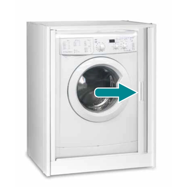 Meuble lave-linge à fermeture à volet horizontal 71x60 cm Blanc