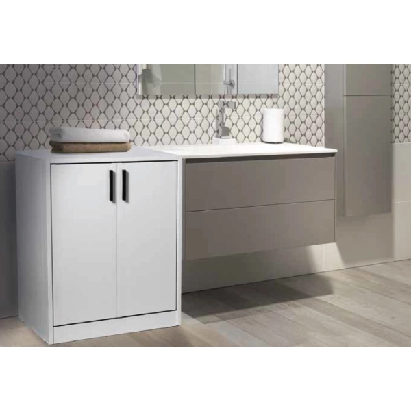 Meuble lave-linge 2 portes fermantes 67x60 cm Blanc