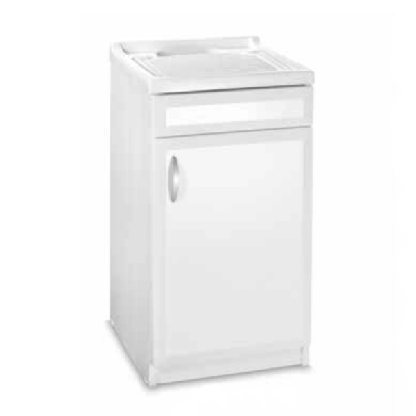 Meuble lavabo 1 porte 50x50 cm en PVC avec cuve en résine blanche