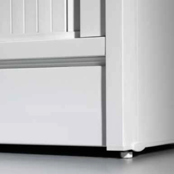 Meuble lavabo volet roulant PVC blanc 45x50 cm avec cuve en résine