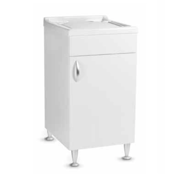 Meuble évier en bois blanc 45x50 cm avec 1 porte et cuve en résine