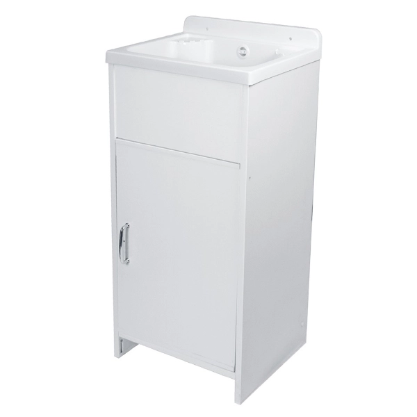 Mini meuble évier en PVC blanc avec cuve en polypropylène 43x35 cm