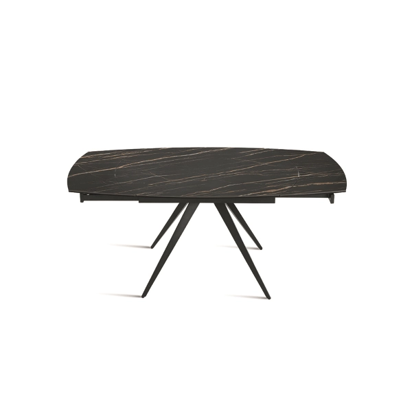 Mesa extensible 180 cm con tapa de gres porcelánico efecto mármol blanco ACHILLE