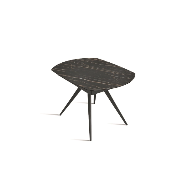 Mesa extensible 180 cm con tapa de gres porcelánico efecto mármol blanco ACHILLE