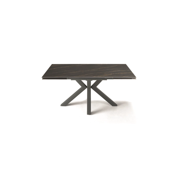 Mesa de cocina extensible 240 cm Tapa de gres porcelánico negro JACKY