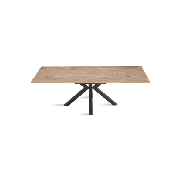 Mesa de cocina extensible 240 cm JACKY Tapa de gres porcelánico roble