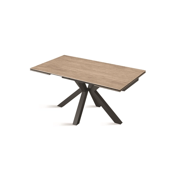 Mesa de cocina extensible 240 cm JACKY Tapa de gres porcelánico roble