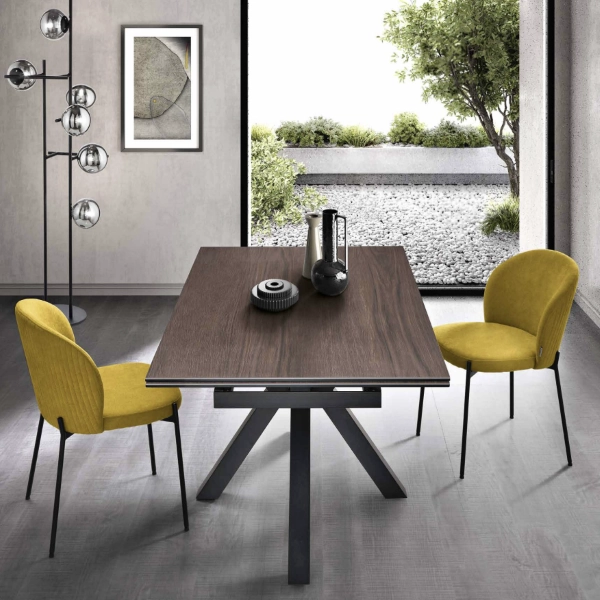 Mesa de cocina extensible 240 cm Tek JACKY encimera gres porcelánico